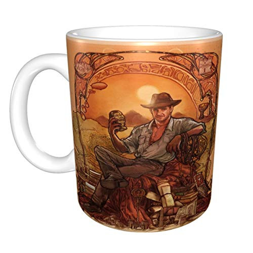 11 Ounce Indiana~Jones Ceramic Mugs,Coffee Mug Unique Glazed Microwave Safe And Oven Safe Water Mug,Funny 90s Tv Show Ceramic Mug Tea Cup,Stable Be Used As Novelty Gift
