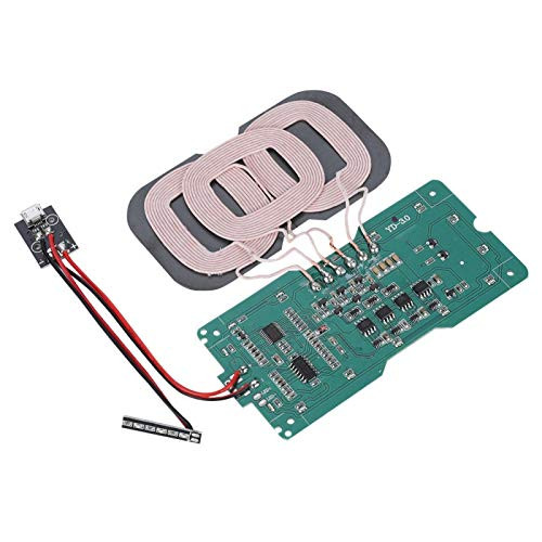 Lazmin112 DIY Wireless Charger Parts, QI Standard 3 Coil Wireless Charging Transmitter Module, Circuit Board Coil Charger, Multi-Level Protection, Micro Port