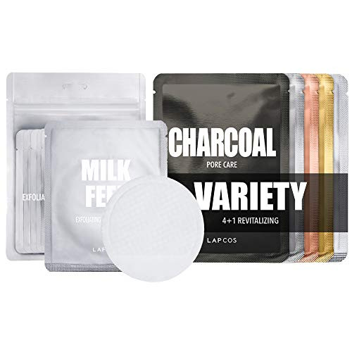 LAPCOS Milk Cleansing Pad and Revitalizing Daily Face Mask Set, -10-Pack- Cleansing Pads and Daily Face Sheet Masks, Clear Complexion Treatment for Acne Prone or Aging Skin, Korean Beauty Favorites