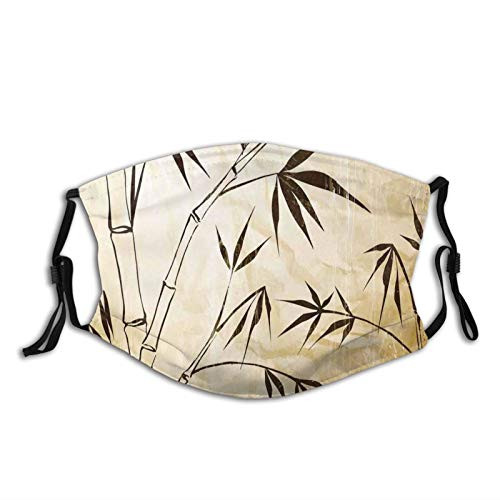 Comfortable Windproof mask?Gradient Bamboo Leaves Flexibility Complex Root Structure Stable Travelers Image?Printed Facial decorations for adult