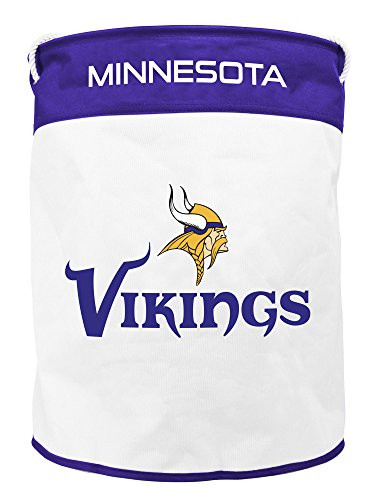NFL Minnesota Vikings Canvas Laundry Basket with Braided Rope Handles