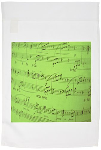 3dRose fl-20602-1 Sheet Music in Green Garden Flag, 12 by 18-Inch