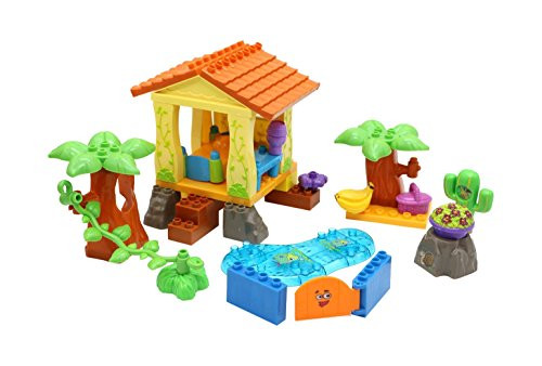 Little Treasures Forest Tree House Play Set Pre-Kindergarten Large Building Block Toys for Toddlers (39 Piece)