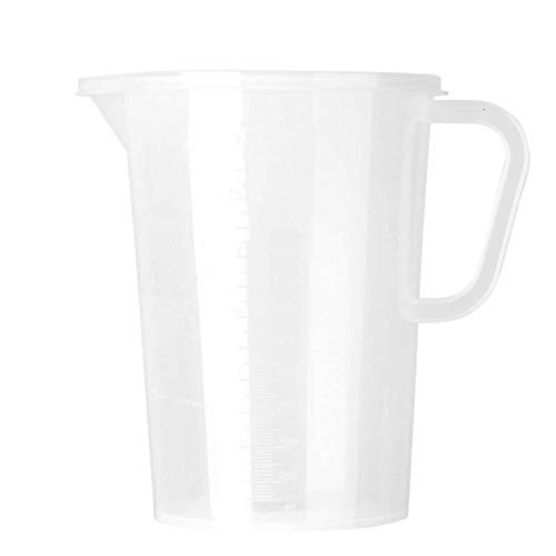 iiniim Measuring Jug, Plastic Handle Pour Spout Cup Container Water Pitcher Jug with/Without Lid 3L with Lid One Size