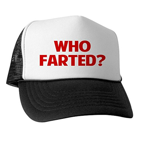 CafePress Who Farted Trucker Hat, Classic Baseball Hat, Unique Trucker Cap Black/White