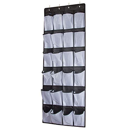 Over The Door Shoe Organizer, Clear Hanging Shoe Rack, Fabric Closet Shoe Organizer Storage Bag, 24 Large Mesh Pockets Door Sh Over The Door Shoe Organizer, Clear Hanging Shoe Rack, Fabric Closet Shoe Organizer Storage Bag, 24 Large Mesh Pockets Door Sh