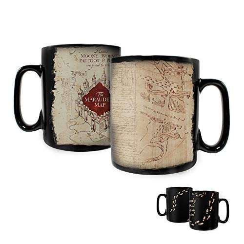 Morphing Mugs Harry Potter Marauders Map"I solemnly Swear" Heat Sensitive Ceramic Coffee Cup Hidden Image Heat Reveal Clue Mug - 16 Ounces