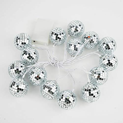 Efavormart 6FT - 10 Color Changing Battery Operated Disco Mirror Ball LED String Lights for Wedding Bridal Decor, Party Cake Table, Garden Party