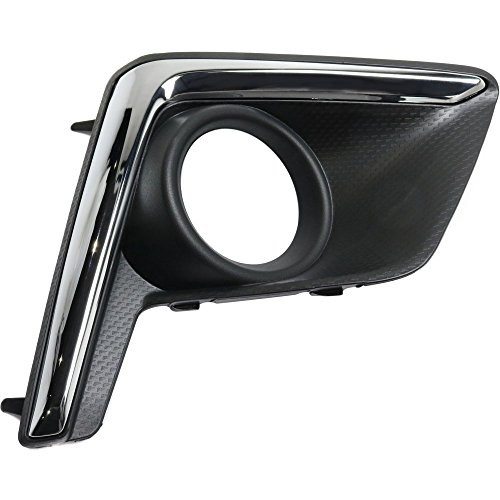 Evan-Fischer Fog Light Trim compatible with Subaru Crosstrek 16-17 Left Side Textured W/Chrome Trim