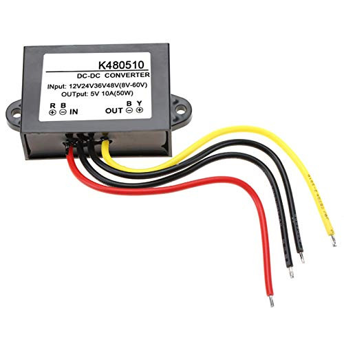 50W Dustproof DC-DC Converter 10A DC to DC 36V/48V to 5V Step-Down Power Supply Module Waterproof Electronics for Car LED Screen