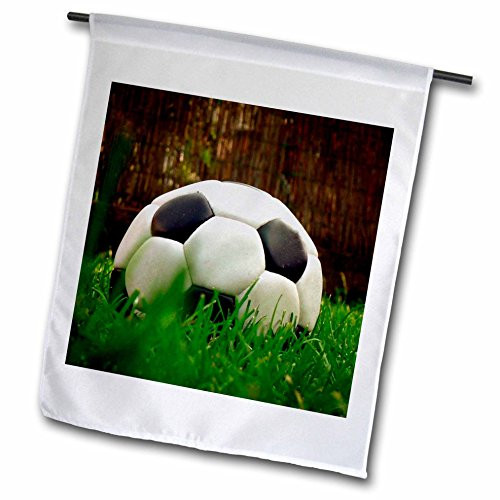 3dRose Soccer - Black Soccer Ball - 12 x 18 inch Garden Flag -fl-3538-1- 3dRose Soccer - Black Soccer Ball - 12 x 18 inch Garden Flag -fl-3538-1-