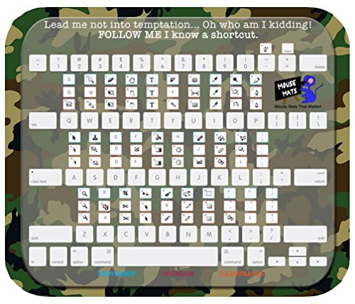 Mouse Mats Mac Adobe Shortcut Cheat Sheet Sublimated Mouse Pad -Army-