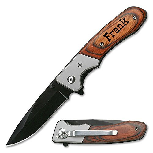 TAC Force Free Engraving - Quality PAKKAWOOD Handle Gentleman's Folding Knife -PAKKAWOOD, TF-469-