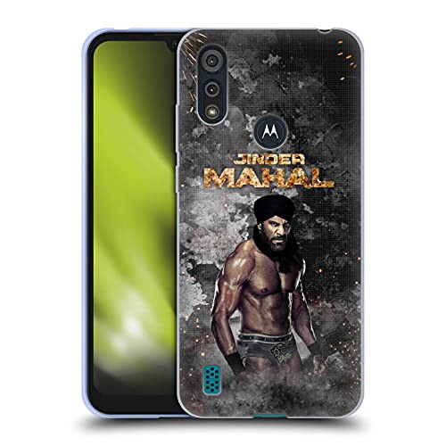 Head Case Designs Officially Licensed WWE LED Image Jinder Mahal Soft Gel Case Compatible with Motorola Moto E6s -2020-