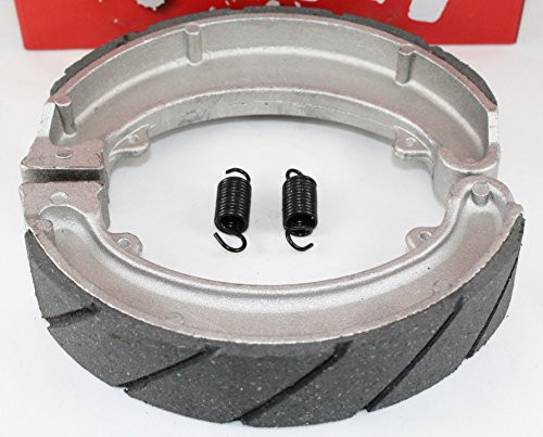 QUALITY WATER GROOVED Rear Brake Shoes  and  Springs for the 1988-2000 Honda TRX 300 2x4 4x4 Fourtrax, 1985-1987 Honda ATC 250ES Big Red, 250 SX, TRX 250 Fourtrax 3-wheel  and  4-wheel ATVs
