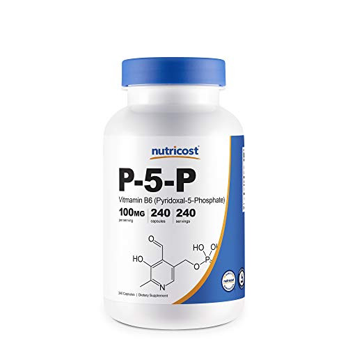 Nutricost P5P Vitamin B6 Supplement 100mg, 240 Capsules -Pyridoxal-5-Phosphate- - Vegetarian Friendly, Non-GMO, Gluten Free Nutricost P5P Vitamin B6 Supplement 100mg, 240 Capsules -Pyridoxal-5-Phosphate- - Vegetarian Friendly, Non-GMO, Gluten Free