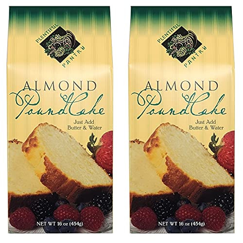 Plentiful Pantry Almond Pound Cake Mix 16 Ounce, 2-Pack - Just Add 2 Ingredients, Bake  and  Serve