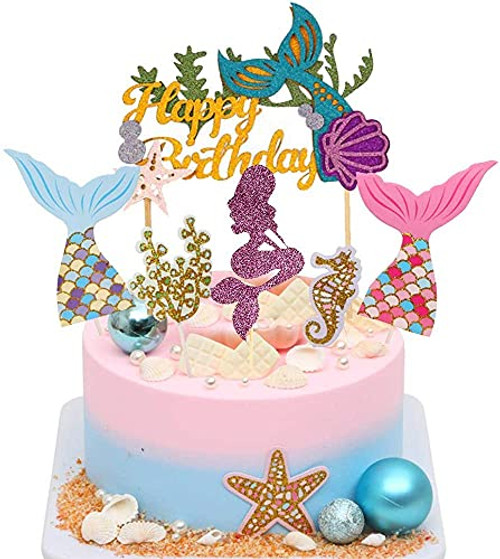 31 Pcs Mermaid Birthday Cake Toppers, Glitter Mermaid Theme Cake Decoration, Happy Birthday Cupcake Topper for Baby Shower,Girls Women Birthday Wedding Mermaid Party Supplies 31 Pcs Mermaid Birthday Cake Toppers, Glitter Mermaid Theme Cake Decoration, Happy Birthday Cupcake Topper for Baby Shower,Girls Women Birthday Wedding Mermaid Party Supplies
