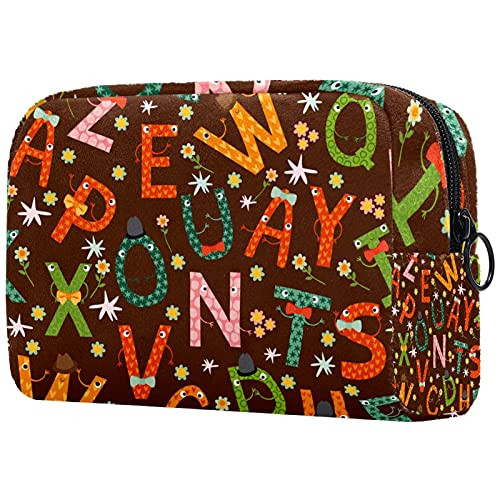 Women Makeup Bag,Cosmetic Storage Bag Colorful Funny English Letters Flowers for Travel,Cosmetics Organizer Women Makeup Bag,Cosmetic Storage Bag Colorful Funny English Letters Flowers for Travel,Cosmetics Organizer