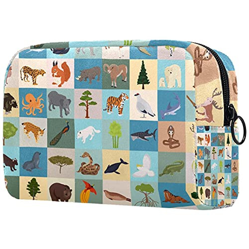 Women Makeup Bag,Cosmetic Storage Bag animal in land and sea for Travel,Cosmetics Organizer