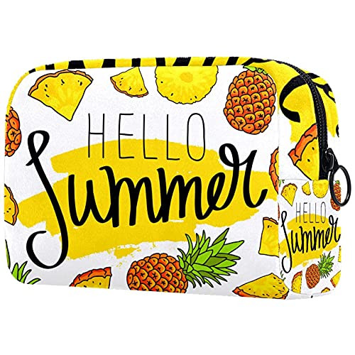 Women Makeup Bag,Cosmetic Storage Bag Hello Summer Tropical Fruit for Travel,Cosmetics Organizer