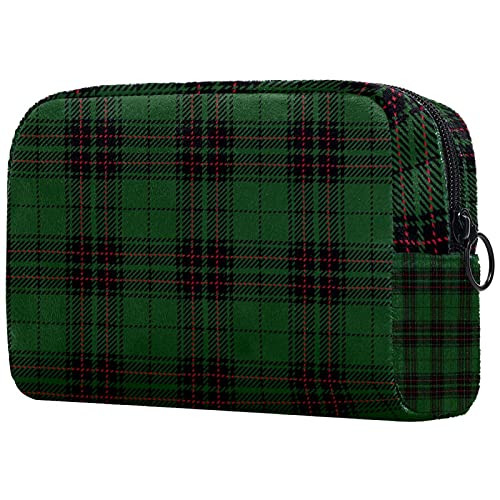 Women Makeup Bag,Cosmetic Storage Bag Plaid Pattern Green Red Christmas for Travel,Cosmetics Organizer Women Makeup Bag,Cosmetic Storage Bag Plaid Pattern Green Red Christmas for Travel,Cosmetics Organizer