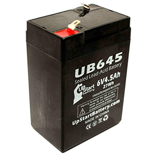 Replacement for Battery-Biz B645 Battery - Replacement UB645 Universal Sealed Lead Acid Battery -6V, 4.5Ah, 4500mAh, F1 Terminal, AGM, SLA- - Includes Two F1 to F2 Terminal Adapters