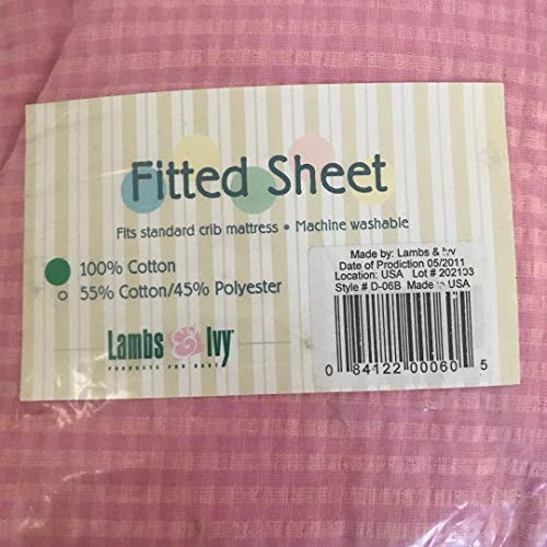 Gingham Lambs and Ivy Fitted Crib Sheet 100 percent Cotton Gingham Lambs and Ivy Fitted Crib Sheet 100 percent Cotton