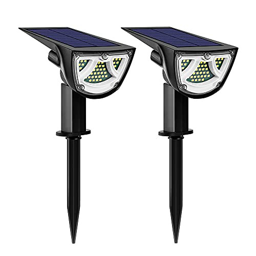 43 LED Solar Landscape Spotlights, Wireless Waterproof Solar Landscaping Spotlights Outdoor Solar Powered Wall Lights for Yard Garden Driveway Porch Walkway Pool Patio- Cold White-2 Pack-