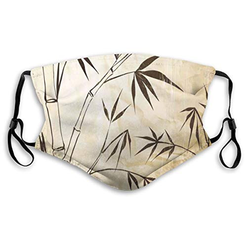 Fashion Facial Windproof mask decorations Unisex,Gradient Bamboo Leaves Flexibility Complex Root Structure Stable Travelers Image,for adults