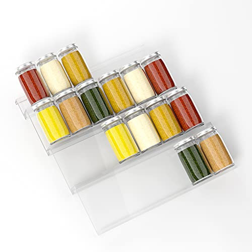 Windfly Acrylic Spice Rack Tray, Insert 4-Tier Spice Drawer Organizer for Kitchen Cabinets,1 Pack