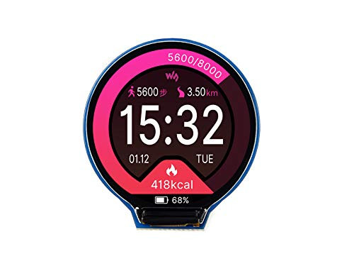 Waveshare 1.28inch Round LCD Display Module 65K RGB Colors 240x240 Resolution with SPI Interface Embedded GC9A01 Driver
