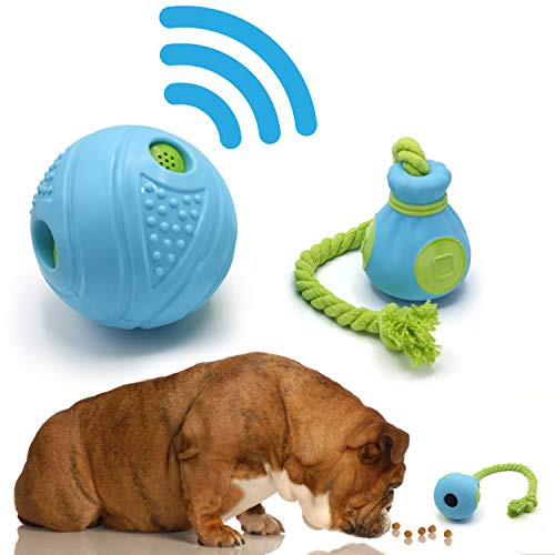 Dog Chew Toy Treat Dispensing - Durable Interactive Ball Squeaky Giggle Noise - Small Medium Large Dogs