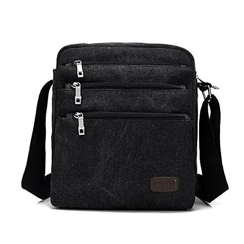 ELDA Canvas Messenger Bag for Mens Crossbody Shoulder Travel Multi-pocket Purse Sling Satchel Bags