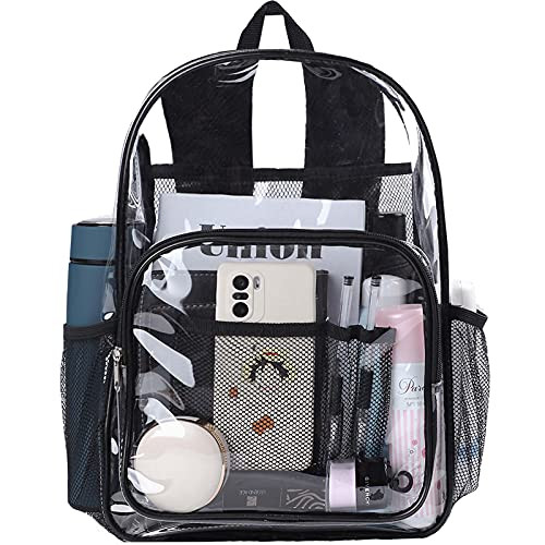 Clear Backpack Stadium Approved for Women Men Heavy Duty See Through Transparent Pvc Backpacks for School Work