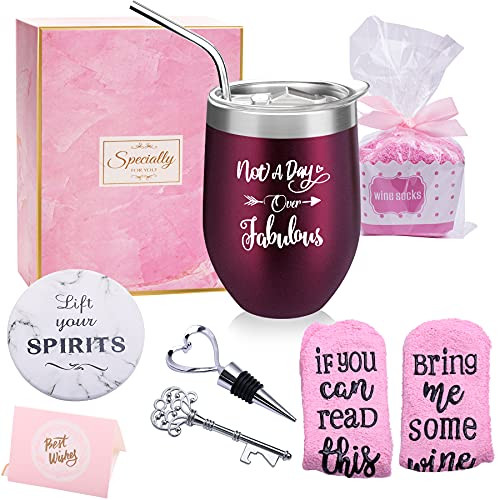 Yorktend Not a Day Over Fabulous Wine Tumbler - Fun Birthday Gifts for Women - Funny Birthday Wine Gifts Ideas for Her, Friend BFF, Mom, Grandma, Wife, Daughter, Sister, Aunt, Coworker Yorktend Not a Day Over Fabulous Wine Tumbler - Fun Birthday Gifts for Women - Funny Birthday Wine Gifts Ideas for Her, Friend BFF, Mom, Grandma, Wife, Daughter, Sister, Aunt, Coworker