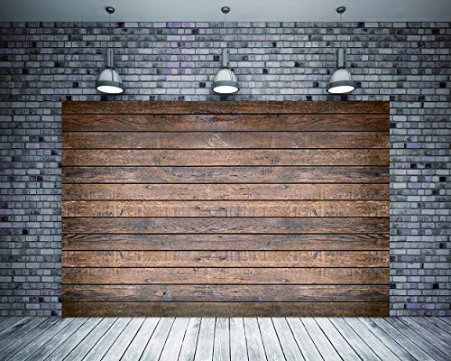 7x5ft Fabric Rustic Brown Wood Wall Photography Backdrops for Studio Portrait Prop Background