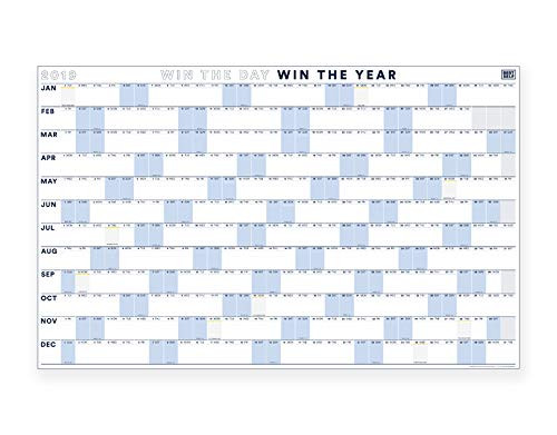 Wall Calendar - Dry Erase - Laminated Two Sided - Full Year 2019 - Large Annual Planning Board, Chart & Organizer - 35" x 22"