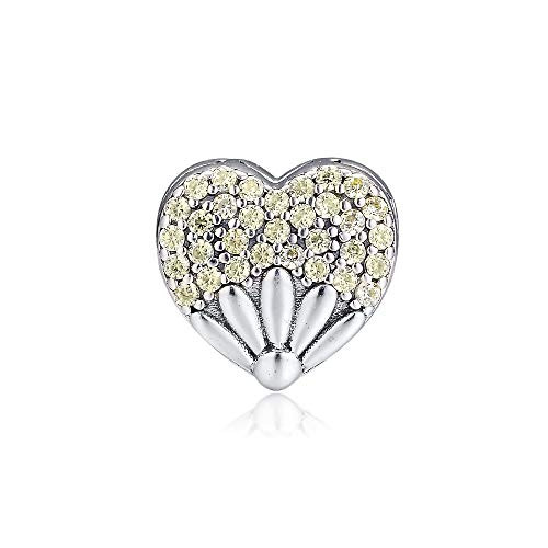 CKK Clip Charm Fits Pandora Charms Bracelet Authentic 925 Sterling Silver -Yellow Crystal-