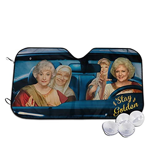 The Golden Stay Girls Car Windshield Sun Shade Universal Fit Car Sunshade Blocks UV Rays Sun Visor Protector Sunshade to Keep Your Vehicle Cool and Damage Free Car Accessories Small