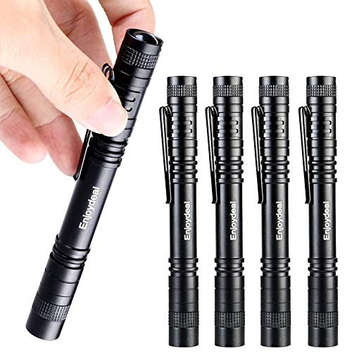 Enjoydeal 5PCS Pen Light Flashlight Ultra Slim Portable XP-2 XPE-R3 LED 1000LM Pocket Penlight Torch With Clip Powered by 2 x AAA Battery -not include-