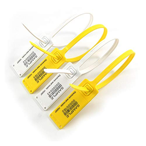 Zhengcheng 100 pcs Electronic Plastic Seal Tamper Proof Zip Ties and Tags Shipping Secure Self-Locking Cord Lables Fasteners for Container, Logistics,Tank Truck