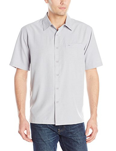 Quiksilver Waterman Men's Centinela 4 Button Down Shirt, Zinc, Small