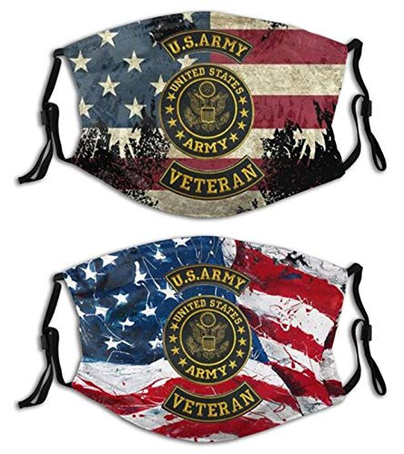 Us Army Face Mask with Filter Pocket Washable Face Bandanas Balaclava Comfortable Print Reusable Fabric Mask