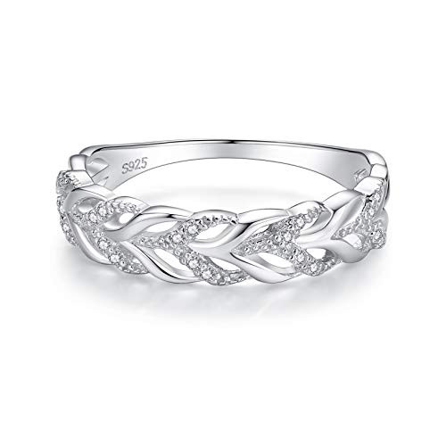 VIKI LYNN 926 Sterling Silver Hollow-Out Feather Ring Wedding Promise Band Ring for Women Size 6 VIKI LYNN 926 Sterling Silver Hollow-Out Feather Ring Wedding Promise Band Ring for Women Size 6