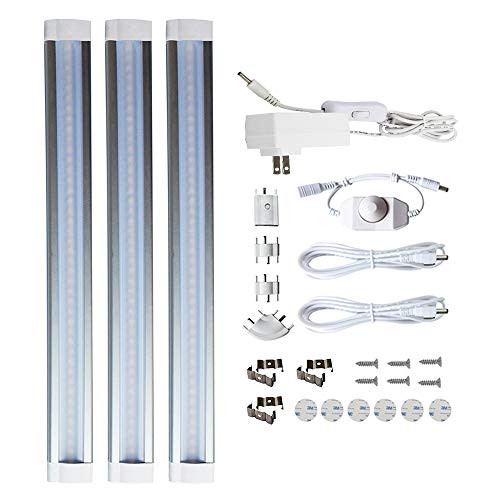 LAMPAOUS Under Cabinet LED Lighting Kit Plug in,Cabinet Light Strips,Dimmable 12W,960 Lumen,Stairs Light Bar,Kitchen Cupboard, Counter,Closet, Shelf Lights,Warm White 3000K,3pcs LAMPAOUS Under Cabinet LED Lighting Kit Plug in,Cabinet Light Strips,Dimmable 12W,960 Lumen,Stairs Light Bar,Kitchen Cupboard, Counter,Closet, Shelf Lights,Warm White 3000K,3pcs
