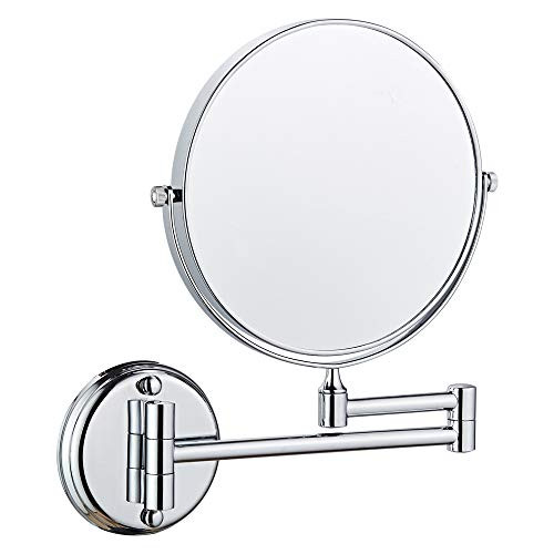 Wall Mount Makeup Mirror, 7X Magnifying Two Side Vanity Extendable Bathroom Mirror, Chrome Finish Wall Mount Makeup Mirror, 7X Magnifying Two Side Vanity Extendable Bathroom Mirror, Chrome Finish