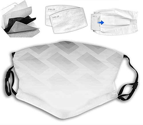 Comfortable Windproof mask,Blur Poster Display with Simplistic Square Shapes Contemporary Optic Illusion Print ,Printed Facial Decorations for Adult