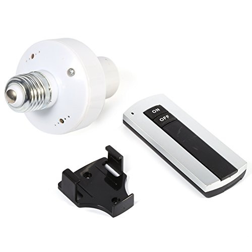 Remote Control Light Lamp Socket E26/E27 Bulb Base, Wireless Light Switch Kit, White