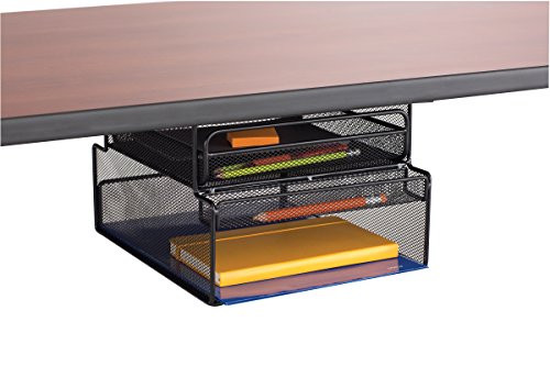 Safco Products 3244BL Onyx Mesh Mountable Hanging Desk Storage, Black